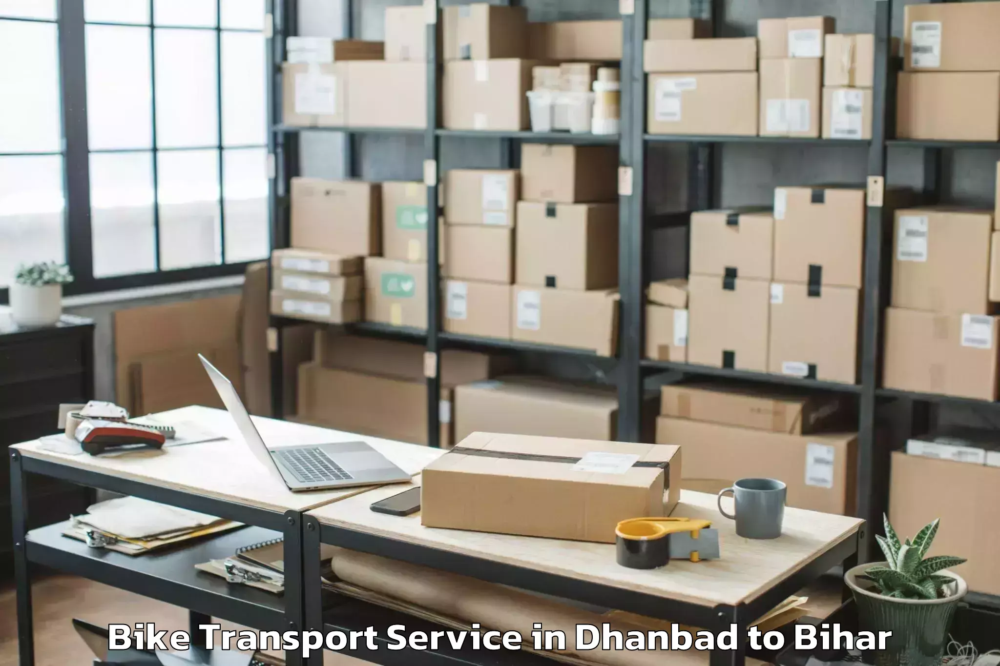 Professional Dhanbad to Masrakh Bike Transport